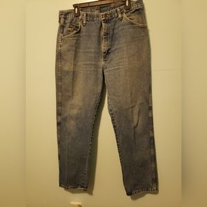 Wrangler Denim Men's Jeans 38x32 Straight Zip Fly 5 Pocket Blue Jeans